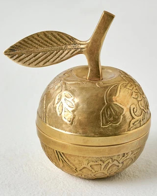 Antique Inspired Brass Apple Box | Magnolia