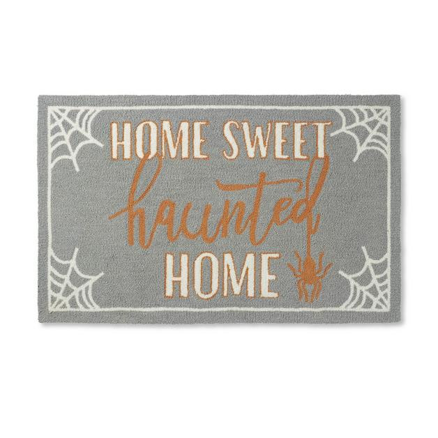 Haunted Home Hooked Door Mat | Grandin Road | Grandin Road