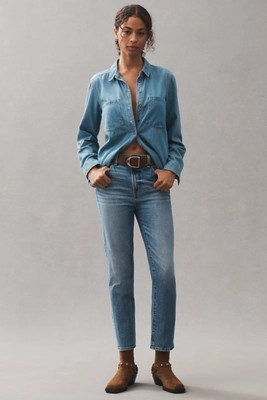 Pistola Bri High-Rise Ankle Straight-Leg Jeans | Anthropologie (US)