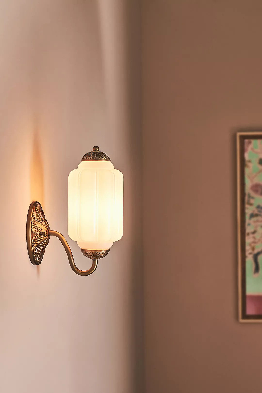 The Eloise Scallop Milk Glass Sconce Wall Light | Anthropologie (US)
