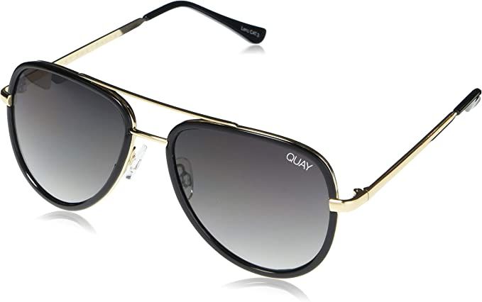 Quay Women's All In Mini Sunglasses, Black/Smoke Fade Lens, One Size | Amazon (US)