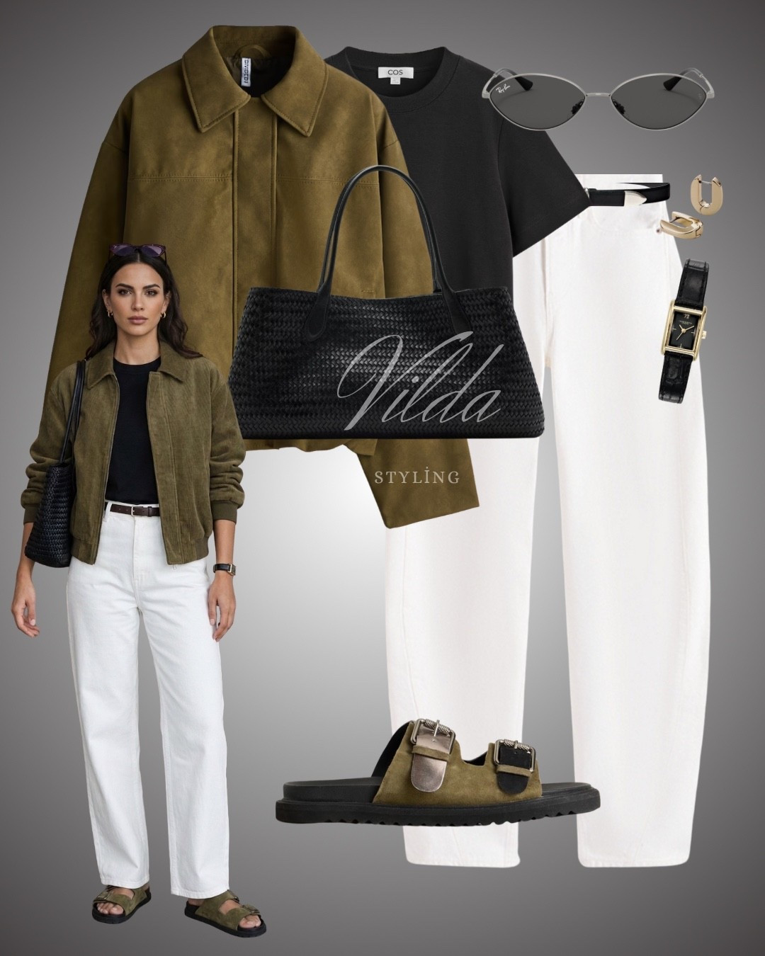 This outfit is the perfect blend of utilitarian chic and effortless minimalism. The olive green suede jacket adds a rich texture to the crisp white denim, while the black accessories keep the look grounded and sophisticated. #OliveGreen #WhiteDenim #SuedeJacket #SpringOutfits #TransitionalStyle #ToteBag #COSStyle #EverydayUniform 

#LTKstyletip #LTKspring #LTKeurope