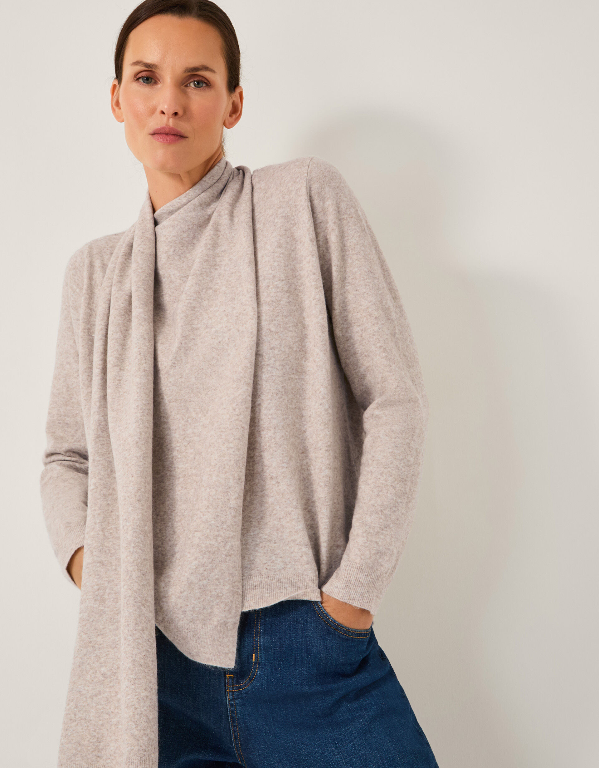 Sally 2-in-1 Scarf Jumper Natural | Monsoon (UK)