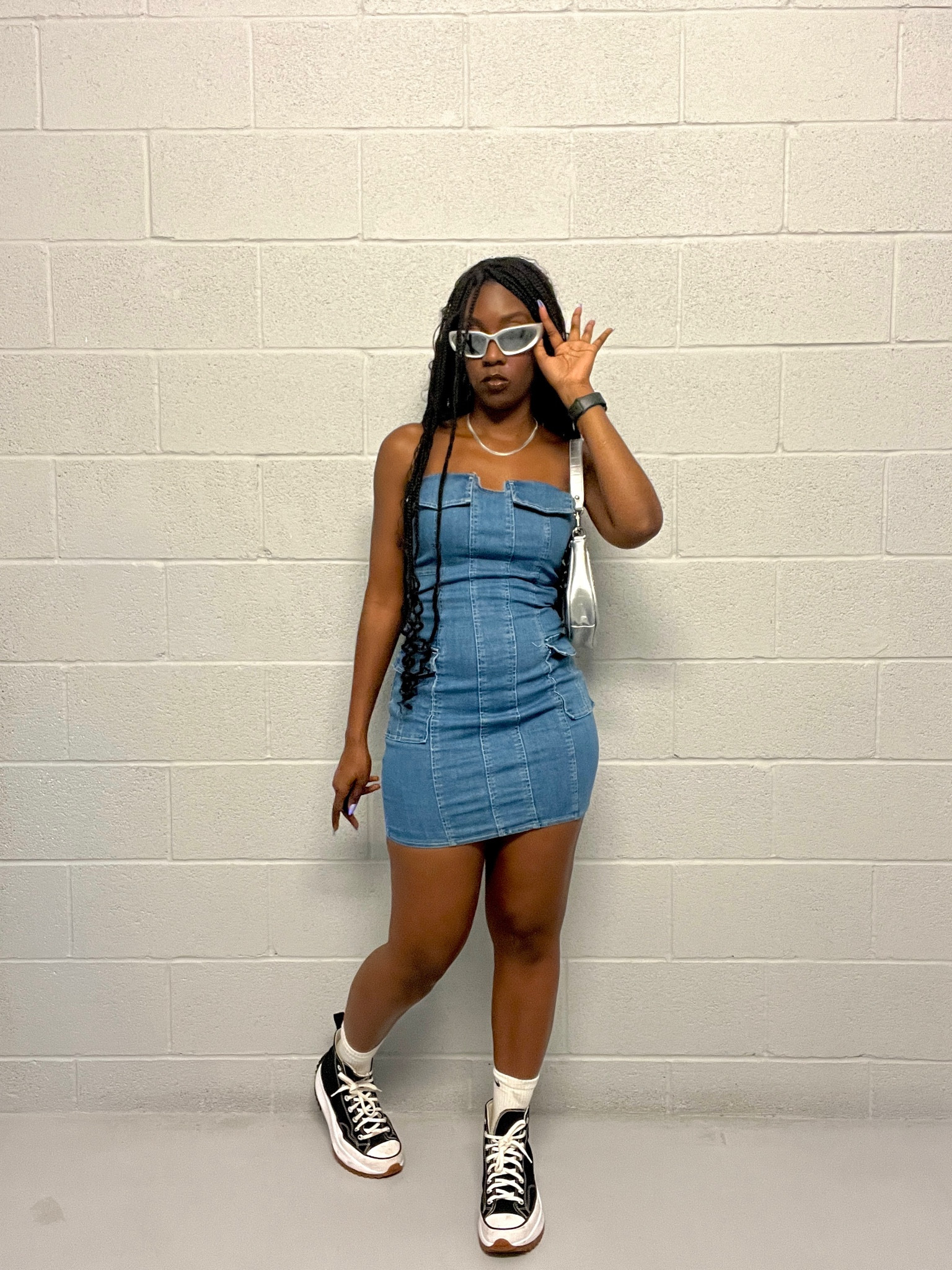 Y2K concert fit - Jean dress 