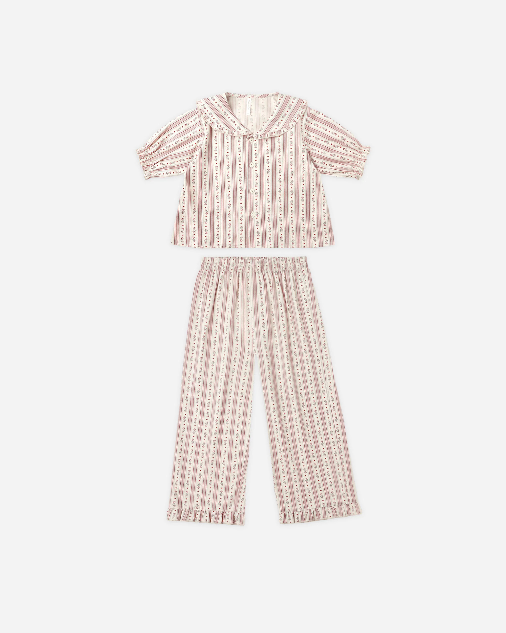 Ruffle Pajamas || Candy Cane Stripe | Rylee + Cru