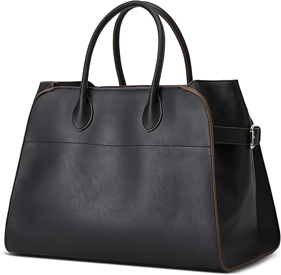 Leather Tote Bags for Women Large Tote Bag Retro Top-handle Bag Trendy Work Bag PU Leather Purse ... | Amazon (US)