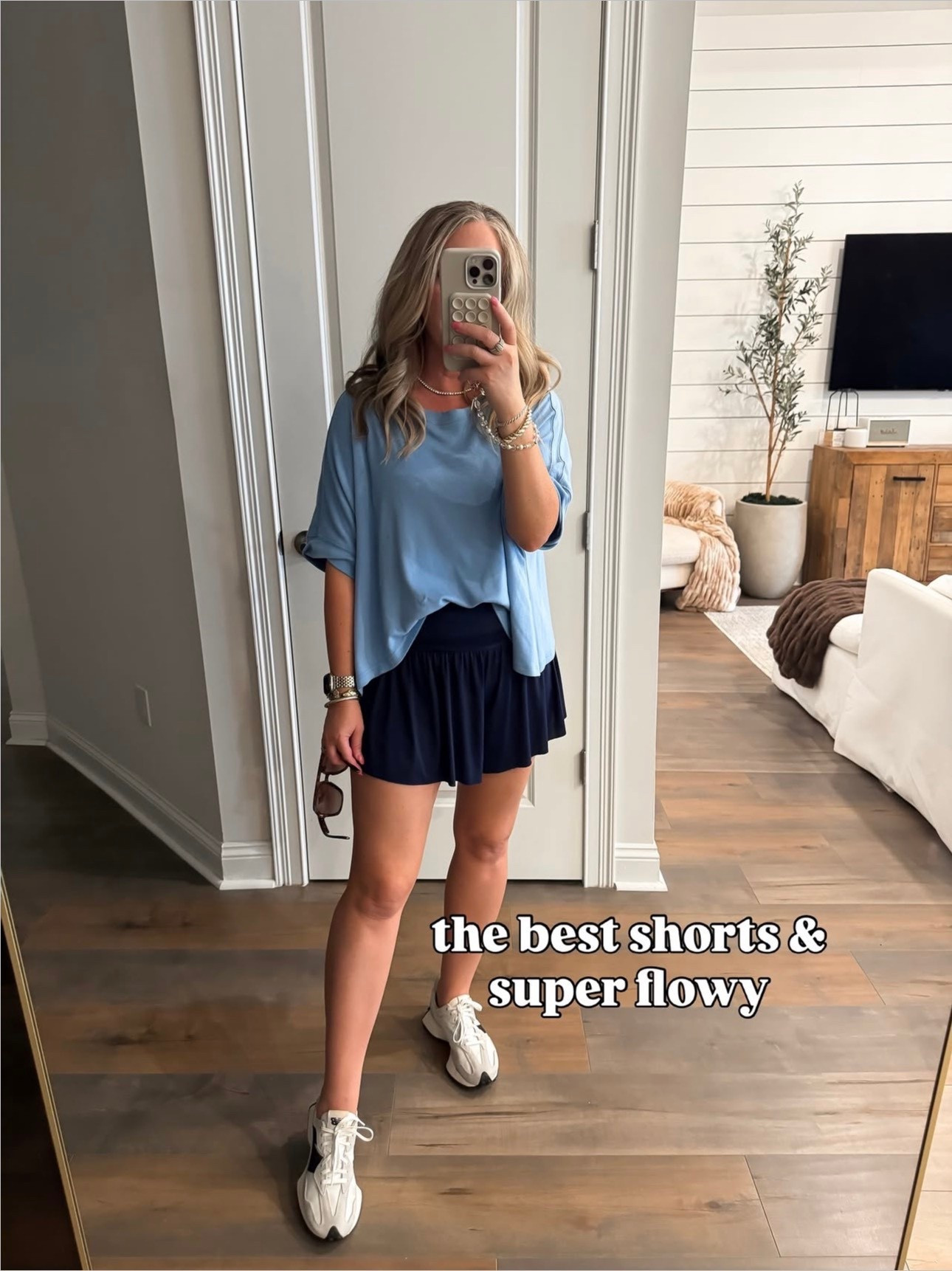Amazon fashion Amazon finds sports mom outfits athleisure outfit super flowy shorts size medium, oversized tshirt size medium, casual spring outfit casual summer outfit 

#LTKOver40 #LTKActive