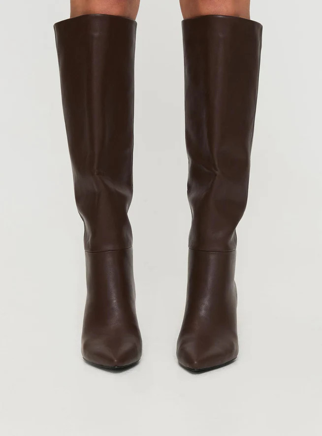 Billini Harlen Knee High Boots Brunette | Princess Polly US