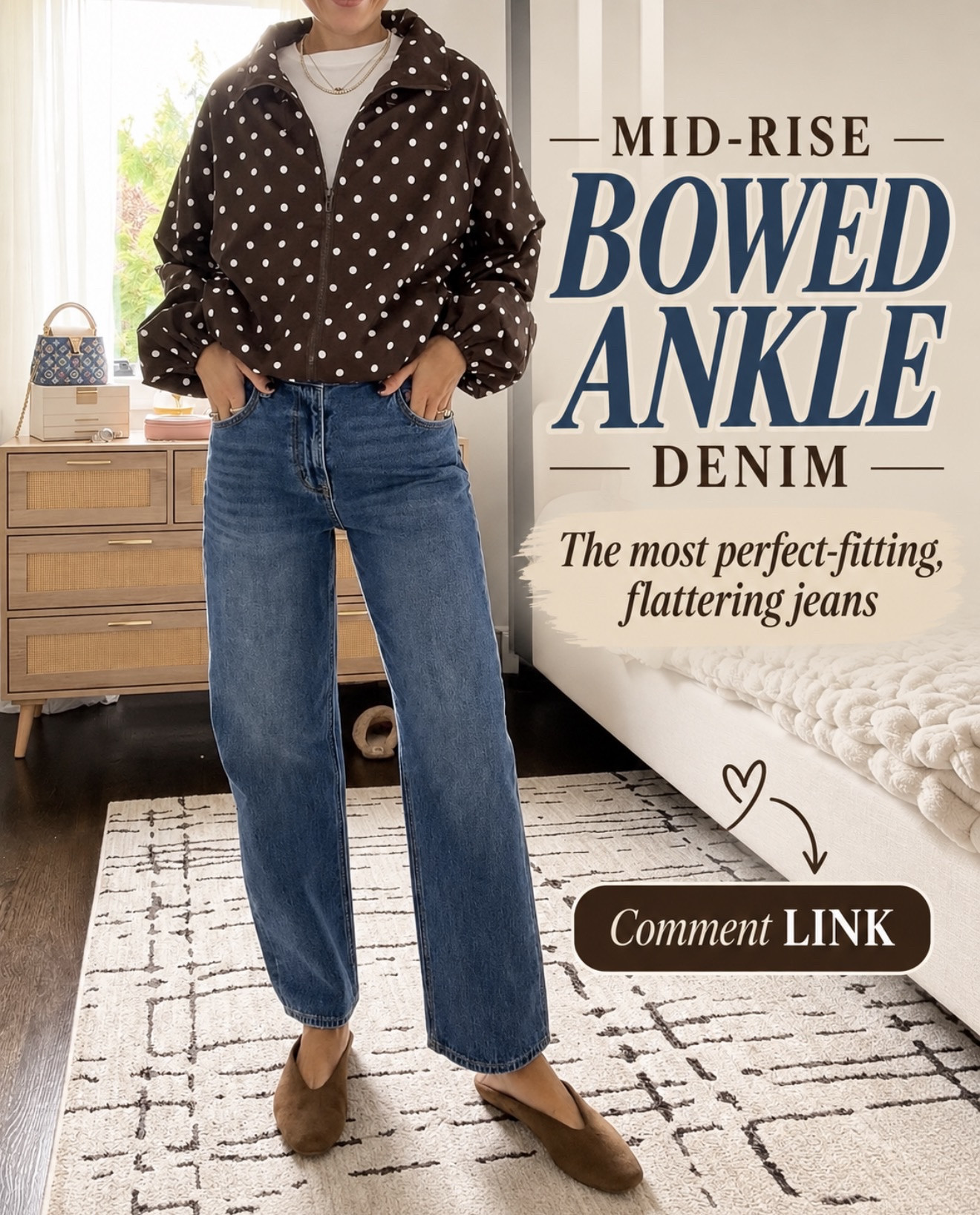 These might be the most perfect-fitting jeans I’ve tried 👖 The mid-rise fit is SO flattering, and the subtle bowed ankle gives them the cutest shape without feeling too trendy.

Comment LINK and I’ll send them to you! 🤎

#LTKOver40 #LTKSeasonal #LTKootd
