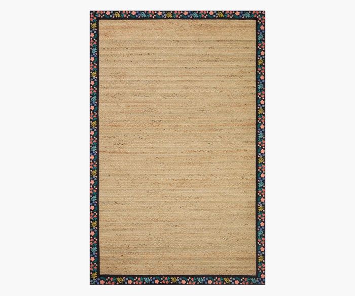 Costa Wildwood Natural & Black Jute Rug | Rifle Paper Co.