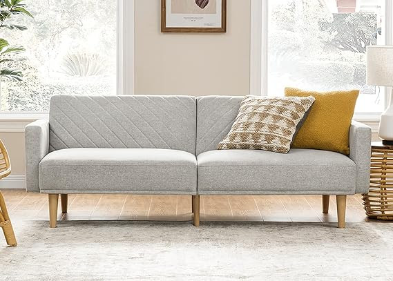 mopio Chloe Futon Sofa Bed, Convertible Sleeper Sofa, Couch, Loveseat, with Tapered Legs, 77.5", ... | Amazon (US)