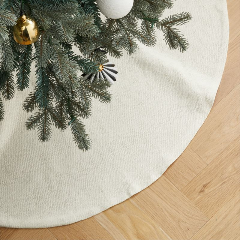 Seca Ivory Silk Christmas Tree Skirt | CB2 | CB2