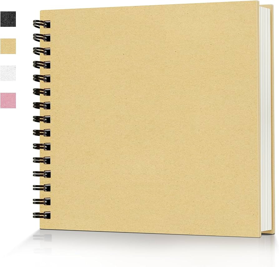 Popotop 8x8 Inch Scrapbook Photo Album, 60 Page Decorative Kraft Paper Book for 4x6 Pictures, DIY... | Amazon (US)