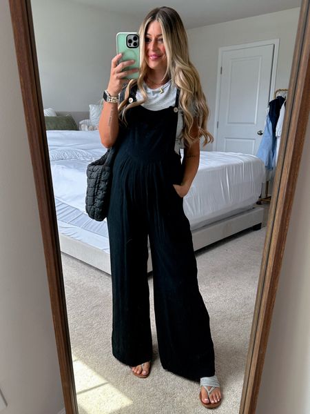Loving this jumpsuit for summer evenings! It’s breathable lightweight and bump friendly! Wearing a large for oversized comfort! 

Jumpsuit, one piece, romper, casual outfit, mom outfit, fashion over 30, pregnant outfit, bump outfit 

#LTKSummerSales #LTKSeasonal #LTKBump
