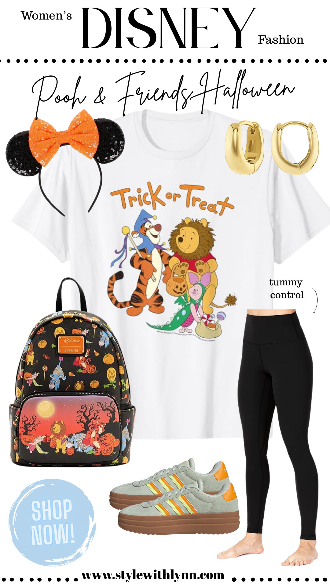 How cute is this Pooh & Friends Trick-or-Treat look?!  The perfect comfy and magical Disney outfit for Mickey’s Not-So-Scary Halloween Party, Disney park days, or festive fall fun! Featuring a cozy oversized tee, tummy control leggings, cute Halloween Minnie ears, and the most adorable Winnie the Pooh Loungefly backpack. Paired with comfy sneakers for all-day Disney walking magic!

✨ Shop this Disney Halloween outfit and get spooky season ready → linked everything for you! ✨

🛍️ Shop now on LTK!

#disneyhalloweenoutfit #mnsshp #poohandfriends #loungeflybackpack #disneyoutfitideas #disneyfallfashion #ltkdisney #halloweenoutfitideas #disneyinspiredstyle

Amazon Finds | Disney Outfit Amazon | Disney World Women's Outfit 

 

#LTKStyleTip #LTKTravel