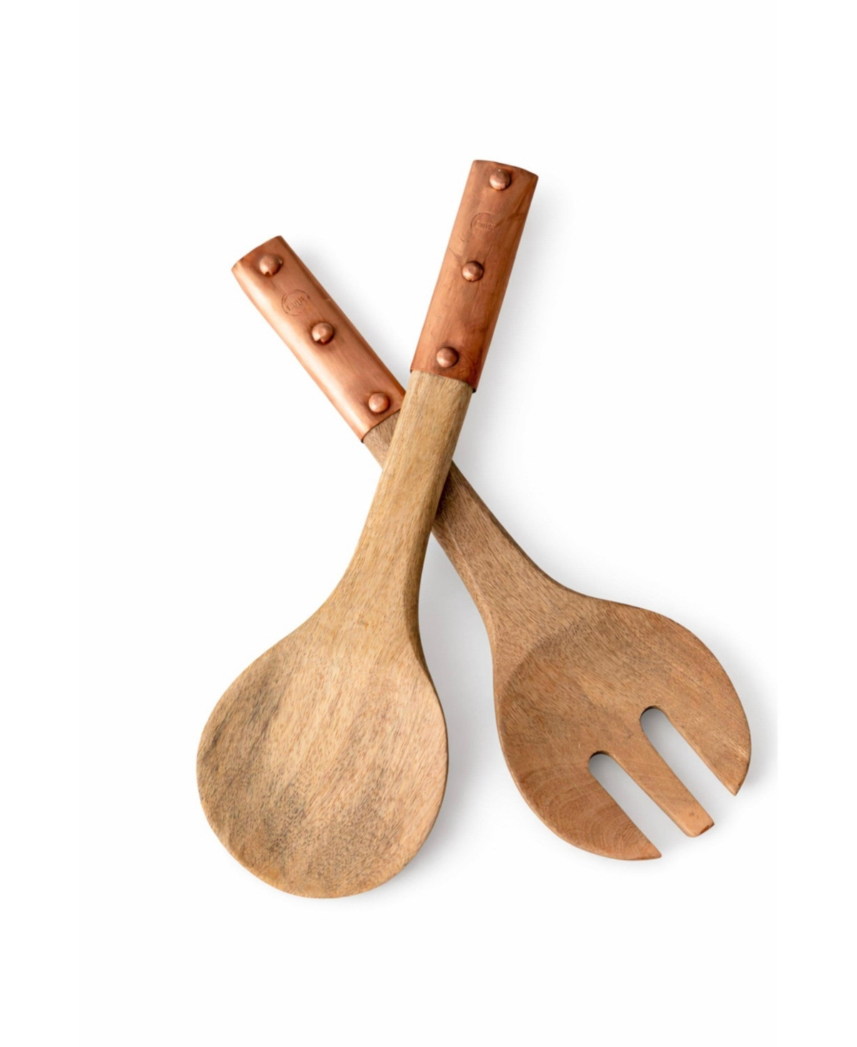 Coppermill Kitchen, Vintage Inspired Wood Serving Utensils with Copper Strap Handles - Copper | Macy's