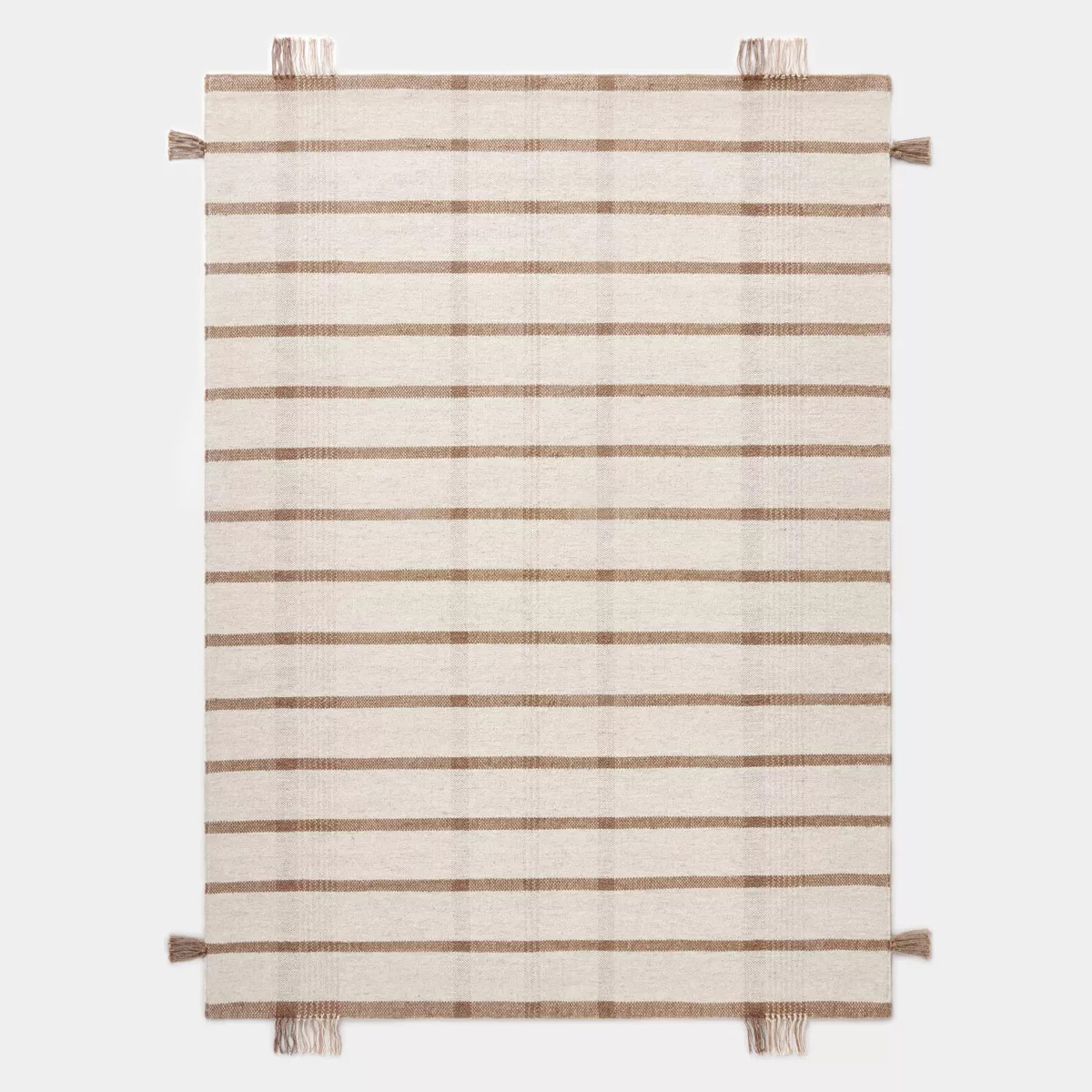 7'x10' Handwoven Plaid Flat Weave Area Rug Cream/Brown - Threshold™ designed with Studio McGee | Target