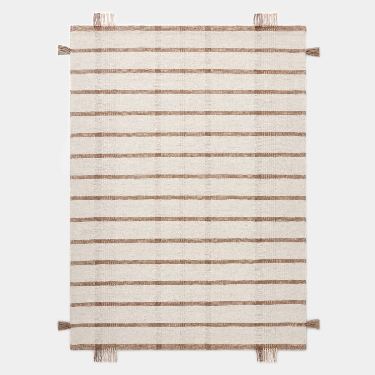 5'x7' Handwoven Plaid Flat Weave Area Rug Cream/Brown - Threshold™ designed with Studio McGee | Target