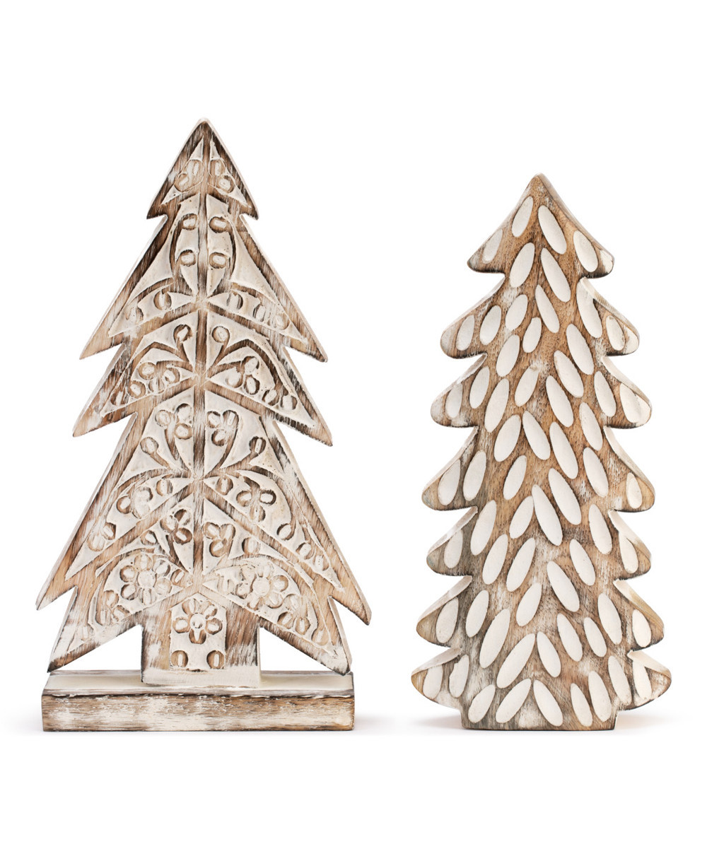 Whitewashed Wood Tree Decor Set | Zulily