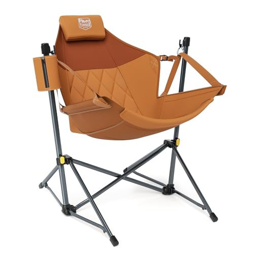 Timber Ridge Hammock Camping Chair with Adjustable Backrest, Heavy Duty Folding Hammock Chair Supports 300lbs, Portable Hammock Chair for Camping, Travelling and Patio, Orange | Amazon (US)