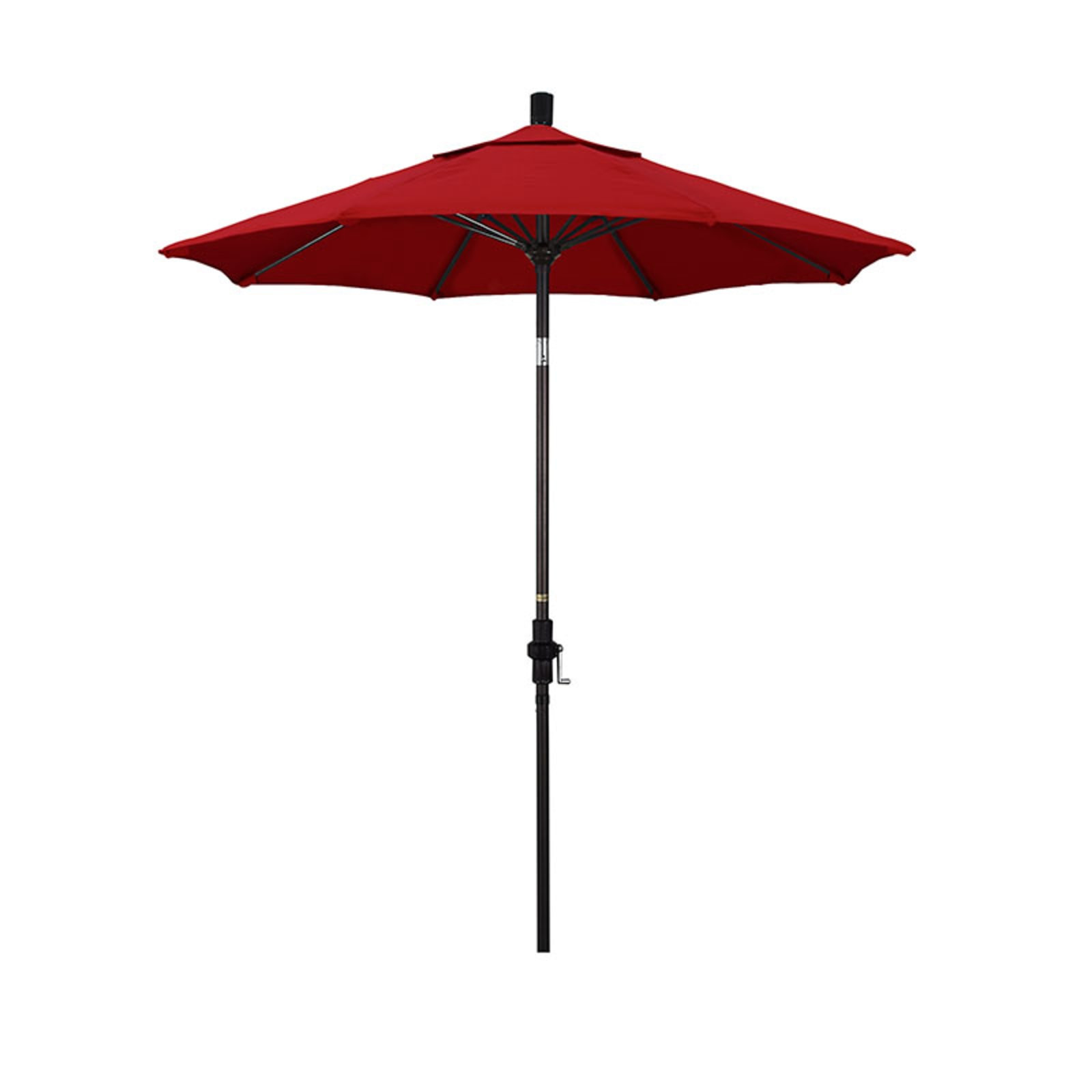 Market Umbrella with Crank Lift - Bronze Finish, Jockey Red, 7.5 ft. | The Company Store