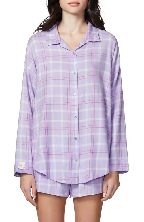 Florence by Mills Flannel Sleep Shirt in Millie Lavender Plaid at Nordstrom, Size Small | Nordstrom