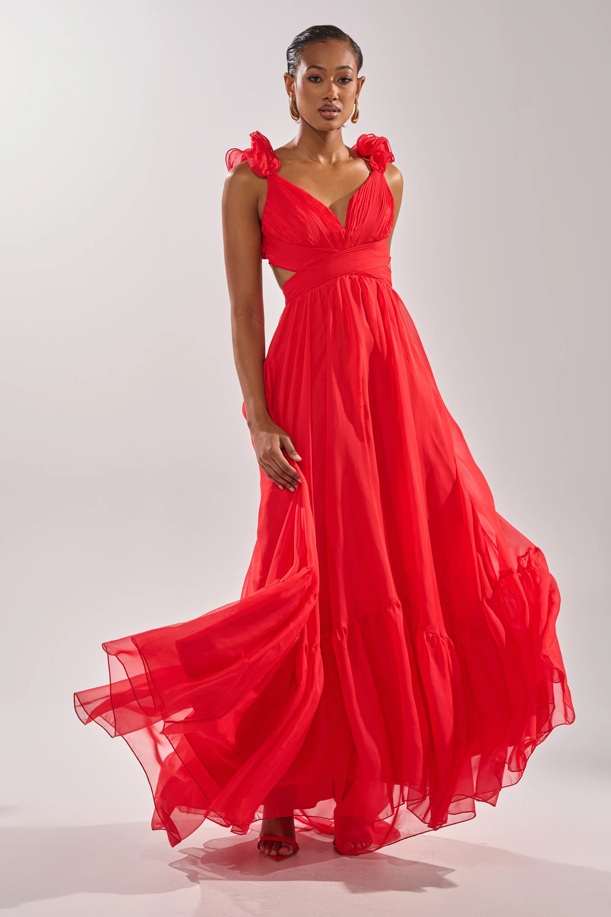 AKIRA Dream Girl Maxi Dress | Red | Size Large | AKIRA