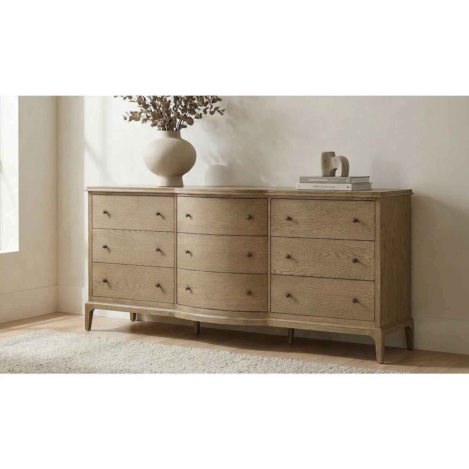 Sandra 9 Drawer Dresser Natural | Gorgeous Living