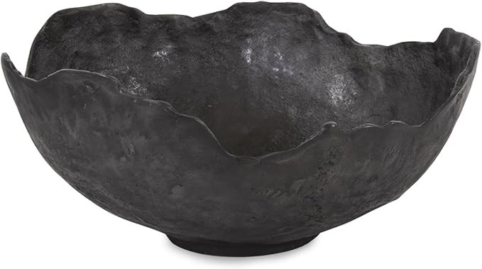 Howard Elliott Aged Bronze Broken Edge Decorative Bowl for Table Centerpiece, Matte Gray Aluminum... | Amazon (US)