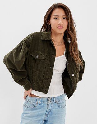 AE Cropped Corduroy Jacket | American Eagle Outfitters (US & CA)