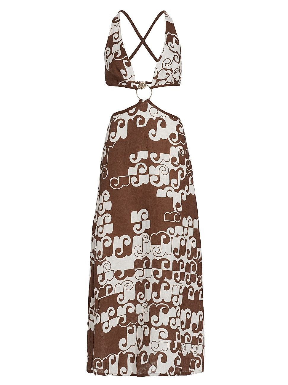 Women's Maurice Cut-Out Linen Dress - Chocolate - Size 2 | Saks Fifth Avenue
