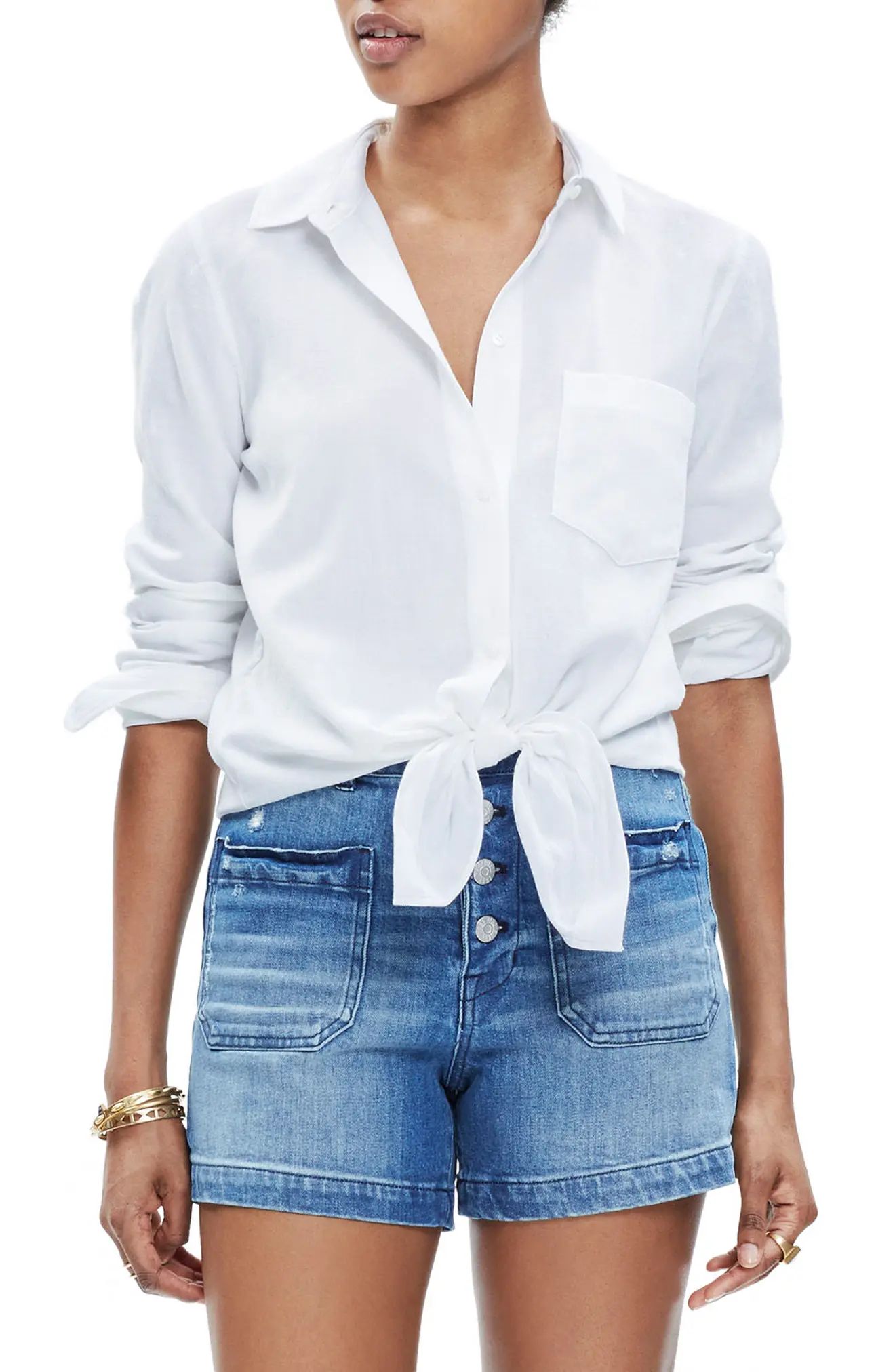 Madewell Tie Front Shirt | Nordstrom