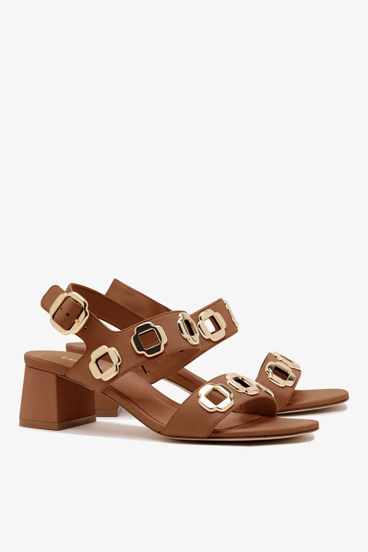 Milan Sandal In Caramel Leather | Larroude