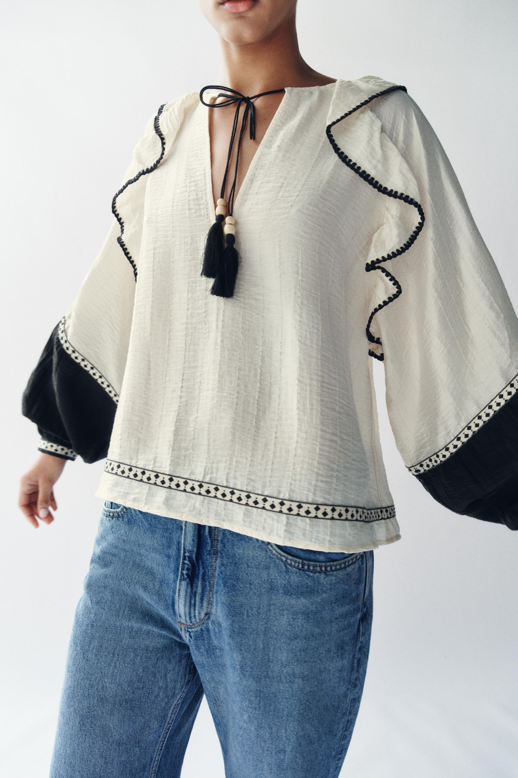 VOLUMINOUS RUFFLE BLOUSE | Zara US