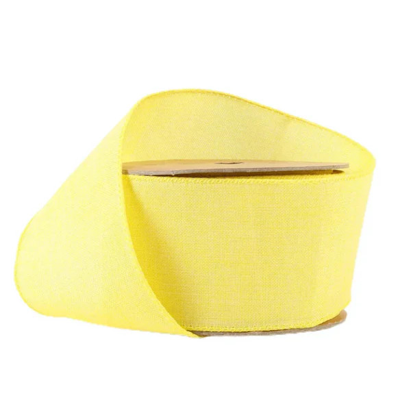 Wired Yellow Linen Ribbon - 2 1/2" | Fig and Dove
