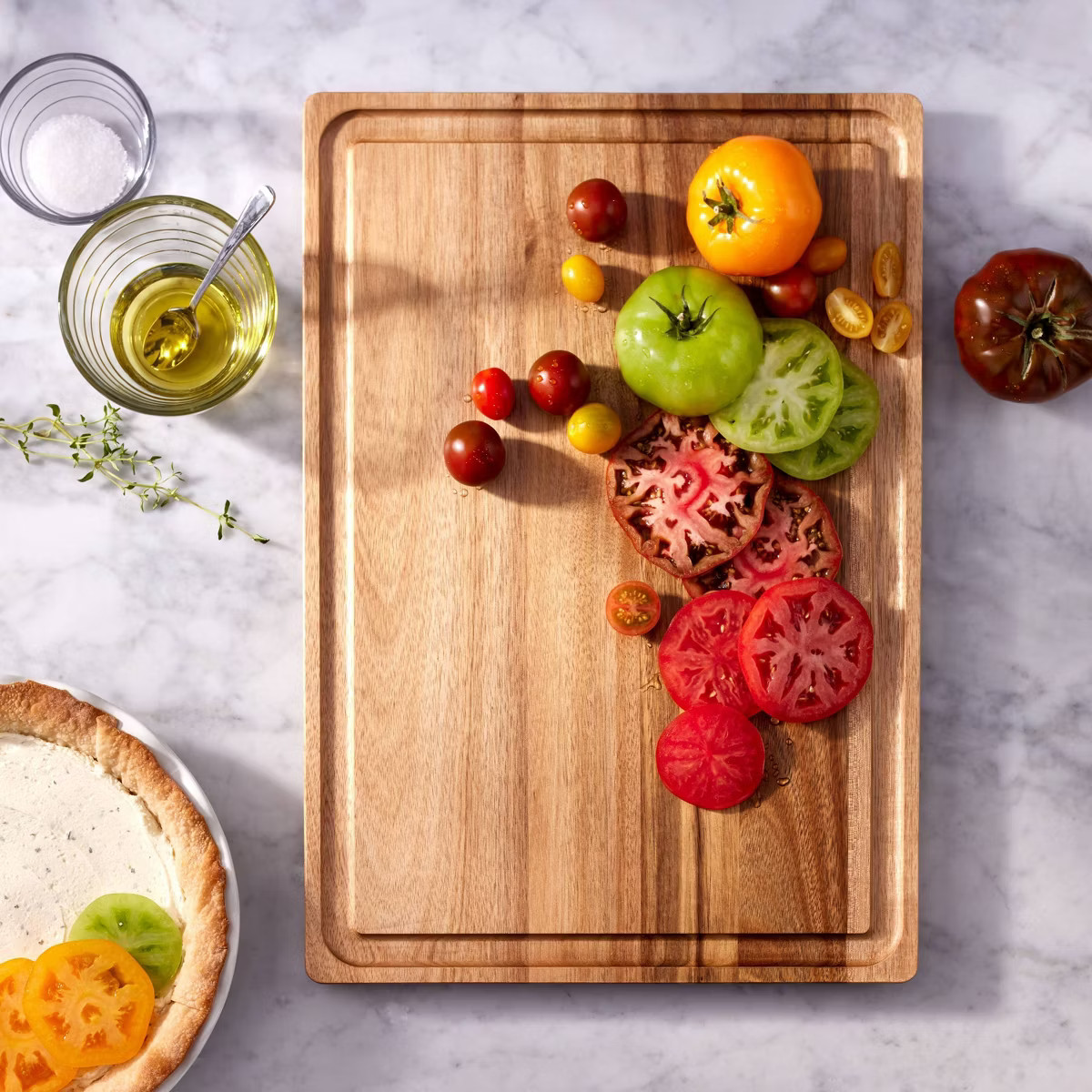 14"x20" Acacia Wood Carving Board with Juice Groove Natural - Figmint™: Reversible Wooden Cutti... | Target
