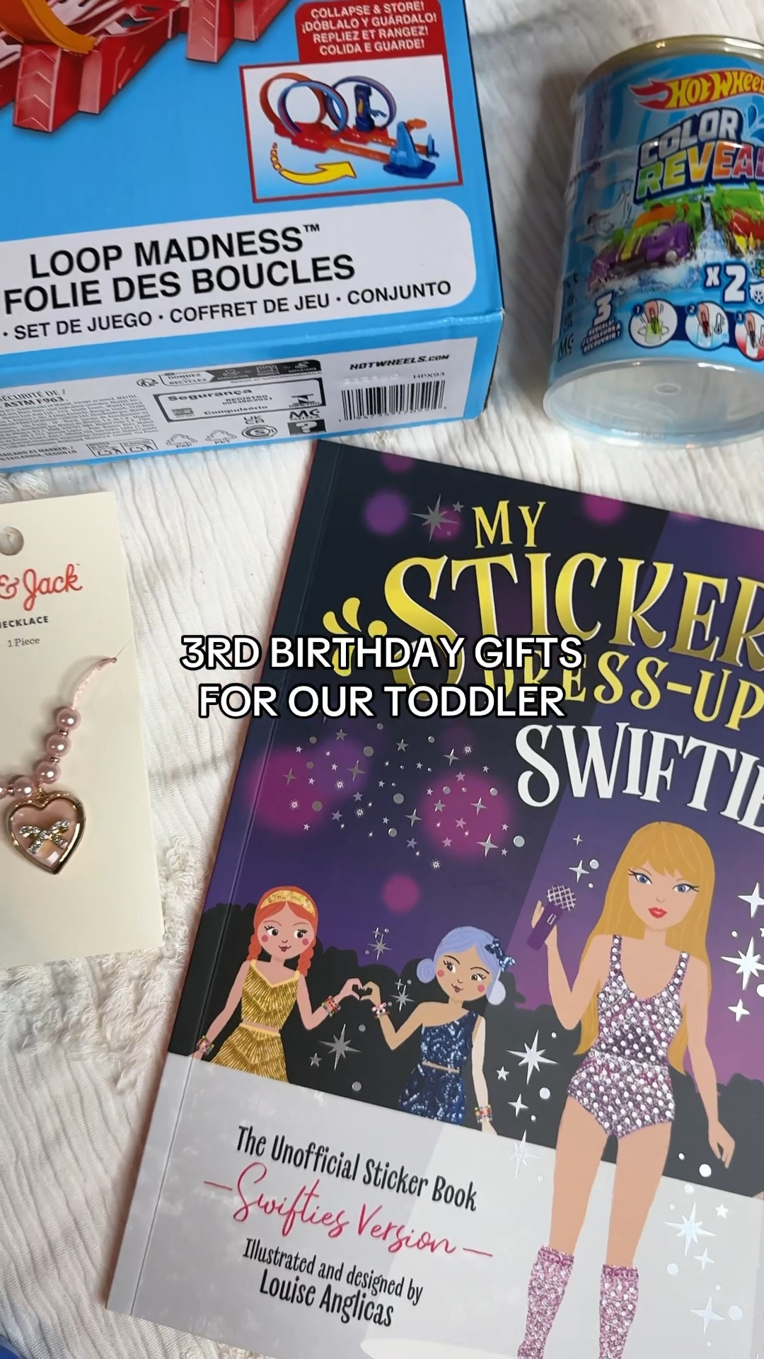 Birthday gifts for our 3 year old toddler. My budget was under $100 and I stuck to it! She is at the stage where her interests are all over the place and I love that!

Gift ideas, gift, gift guide, gifts for toddlers, Taylor swift, swifties, gifts for swifties, hot wheels, target finds, Disney gifts, toddler mom, Christmas gifts, birthday gifts, target finds, magnatiles

#LTKSaleAlert #LTKKids #LTKGiftGuide