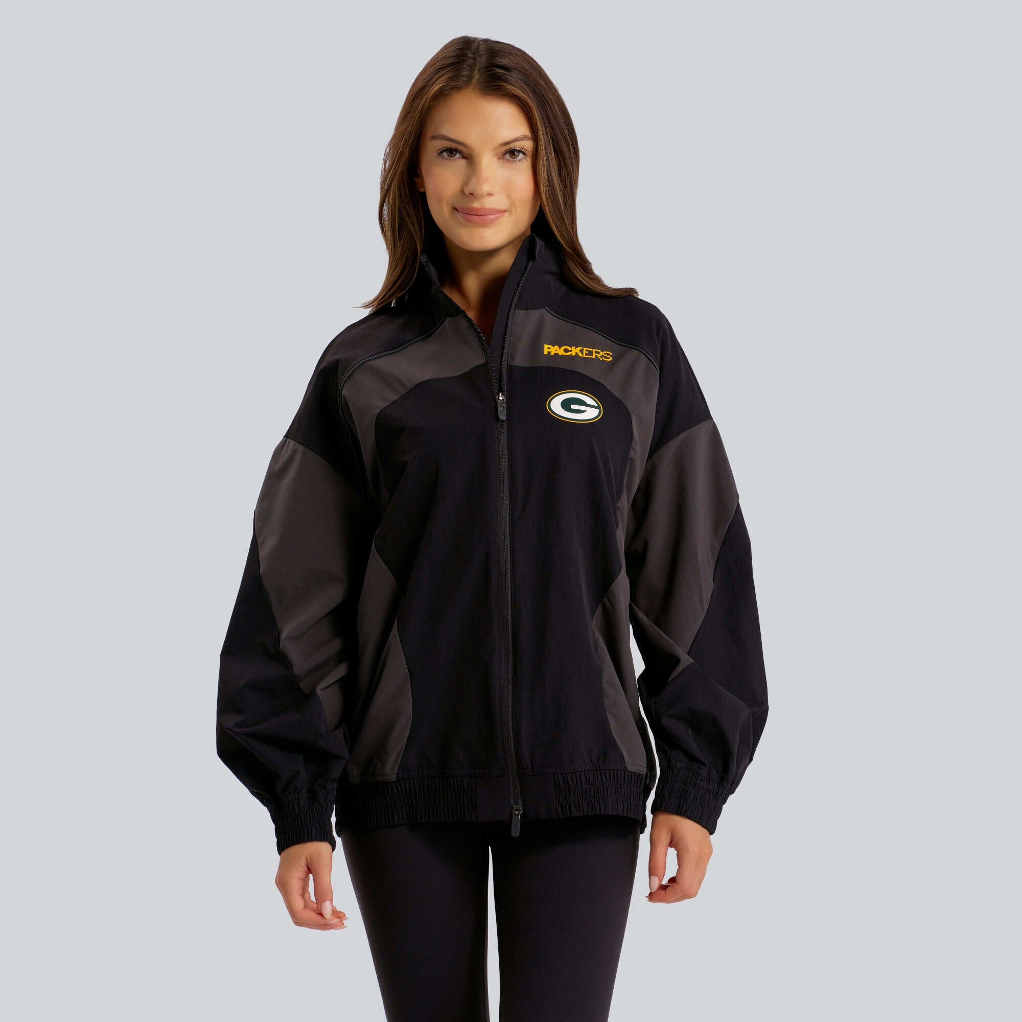 Green Bay Packers lululemon Women's Ventilated Oversized Track Jacket - Black | Fanatics
