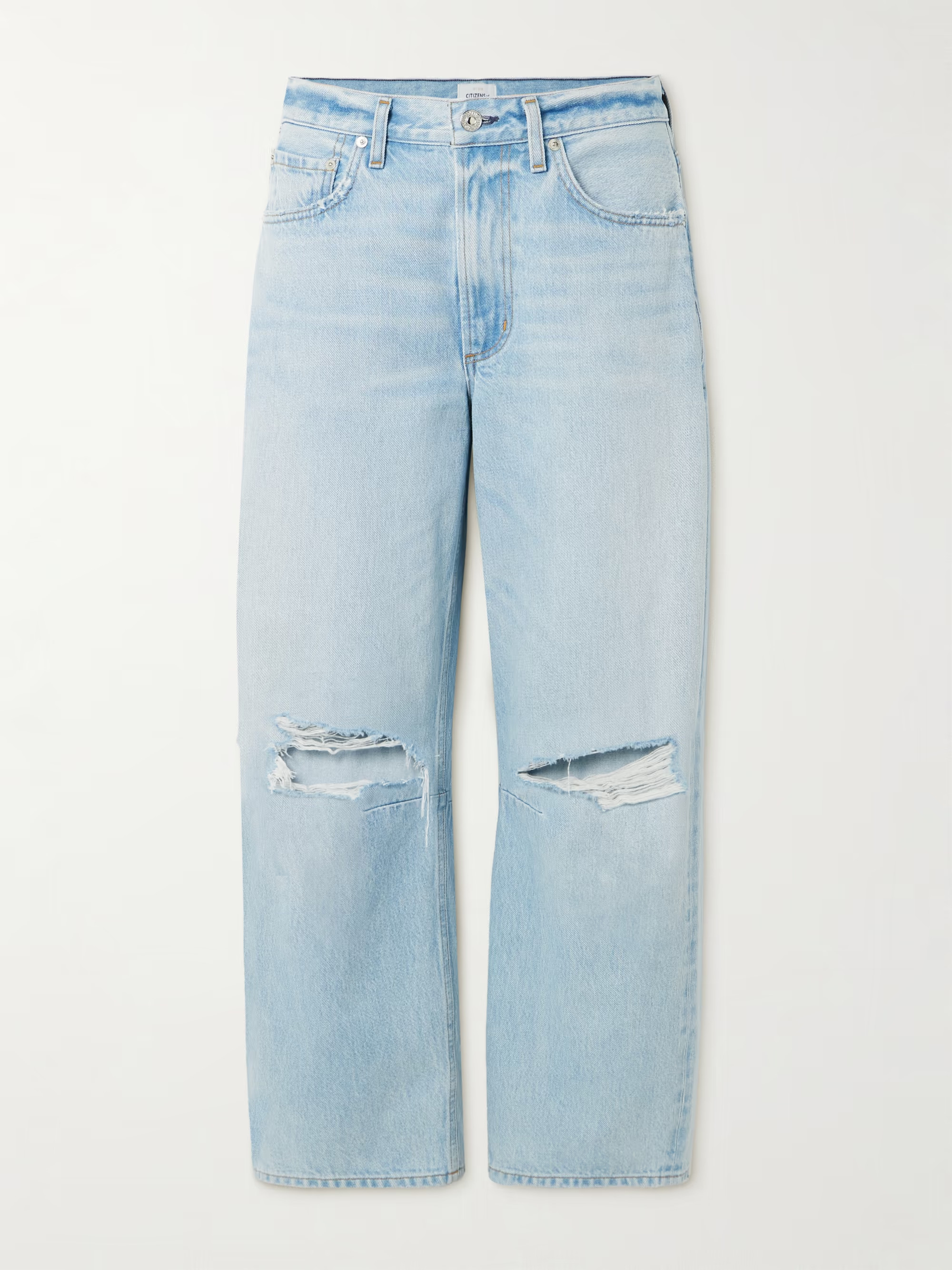 Miro distressed mid-rise barrel-leg jeans | NET-A-PORTER APAC