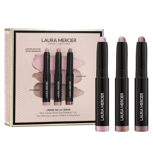 Laura Mercier Caviar Stick Cream Eyeshadow, Crème de la Crème Mini Caviar Stick Trio, 24HR Wear, Long Lasting, Rich Color, Easily Blendable & Buildable, Waterproof, Hyaluronic Acid, Holiday Gift Set | Amazon (US)