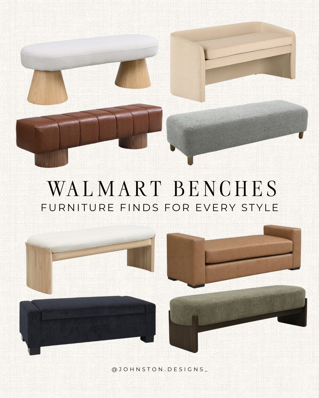 Walmart benches for every style! Affordable home furnishing finds, furniture, ottoman, living room, bedroom, Walmart home. 

 #LTKHome