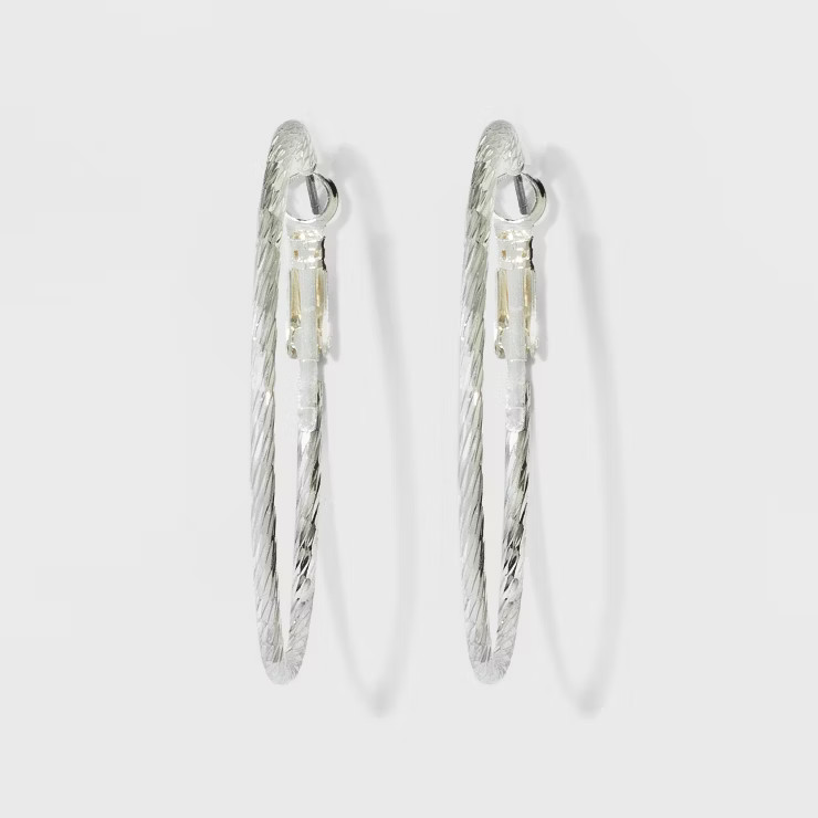 Textured Hoop Earrings - A New Day™ | Target