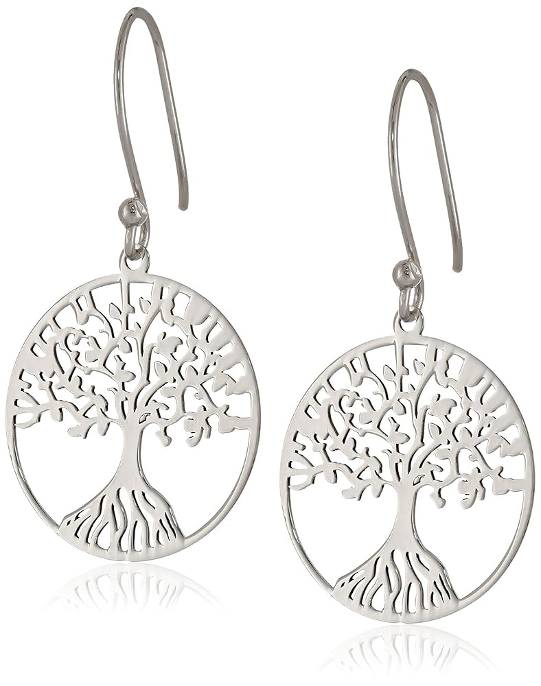 Amazon Essentials Sterling Silver Dangle Tree of Life Earrings | Amazon (US)