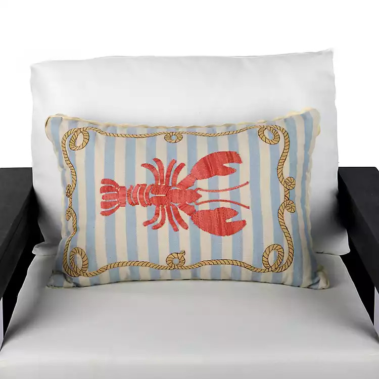 Louie the Lobster Outdoor Lumbar Pillow | Kirklands