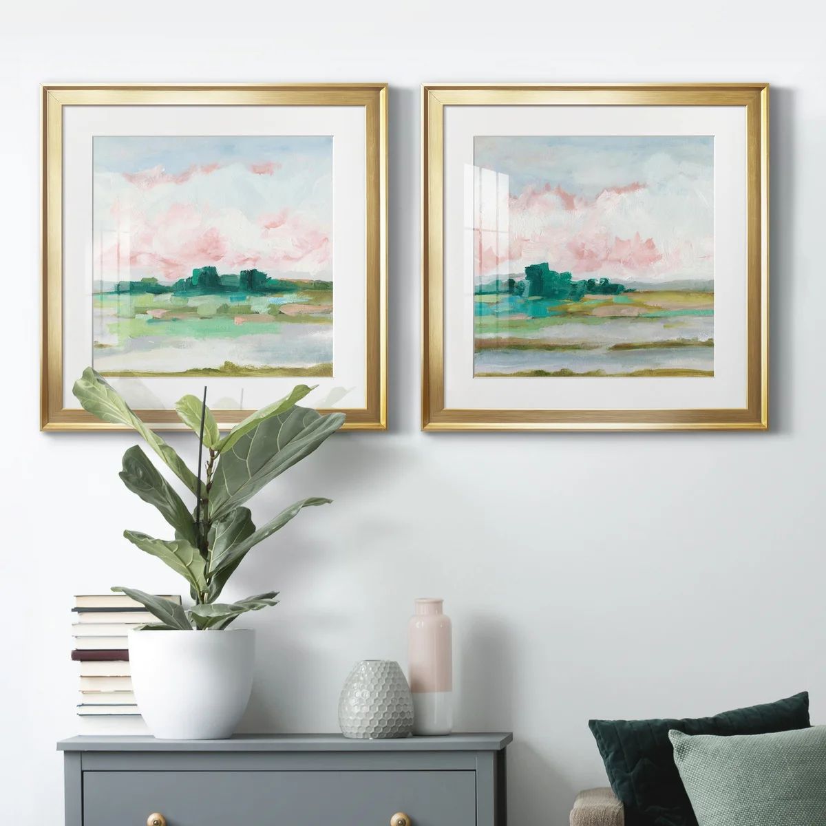 Pink Marsh I 2 Pieces Painting | Wayfair North America