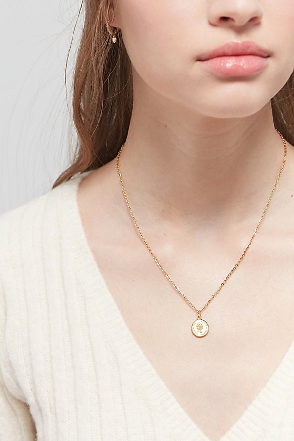 Ellie Vail Paige Mini Coin Pendant Necklace | Urban Outfitters (US and RoW)