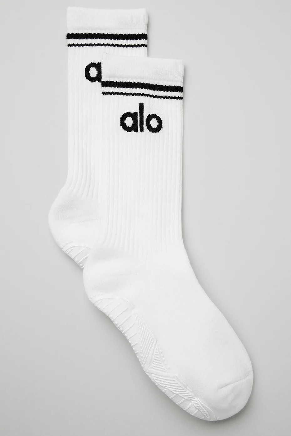 ALO | Women's Throwback Barre Socks in White/Black, Size: M/L (8-11) | Alo Yoga (US)