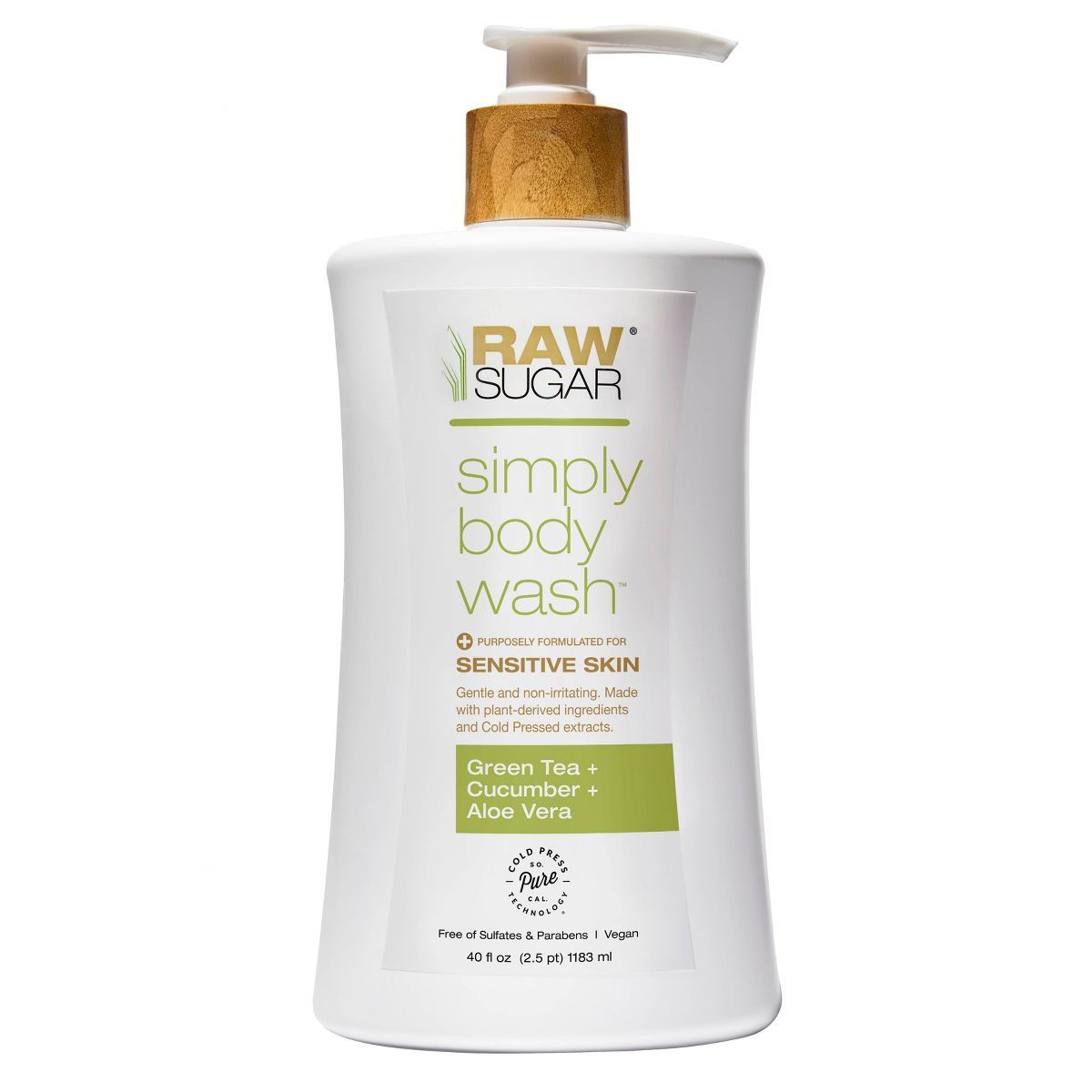 Raw Sugar Green Tea + Cucumber + Aloe Vera Sensitive Skin Simply Body Wash - 40 fl oz | Target