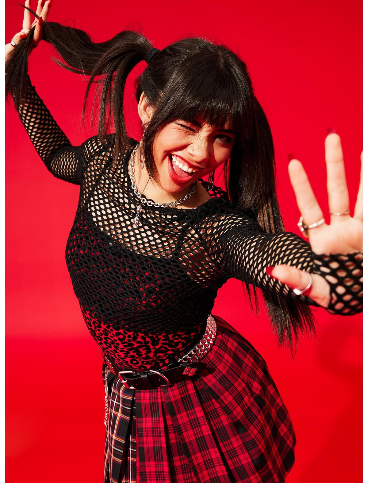 Social Collision Fishnet Girls Crop Long-Sleeve Top | Hot Topic | Hot Topic