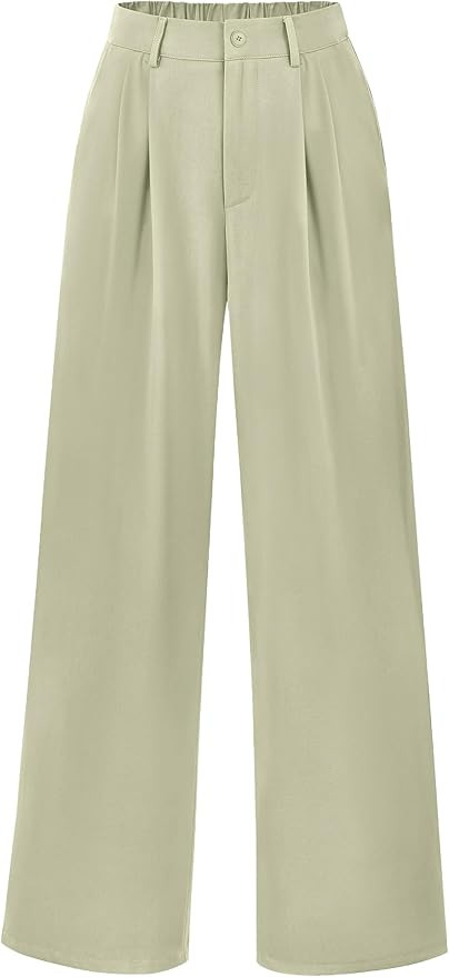 PRETTYGARDEN Women's Casual Summer Work Pants High Waisted Palazzo Pant Flowy Wide Leg Trousers w... | Amazon (US)
